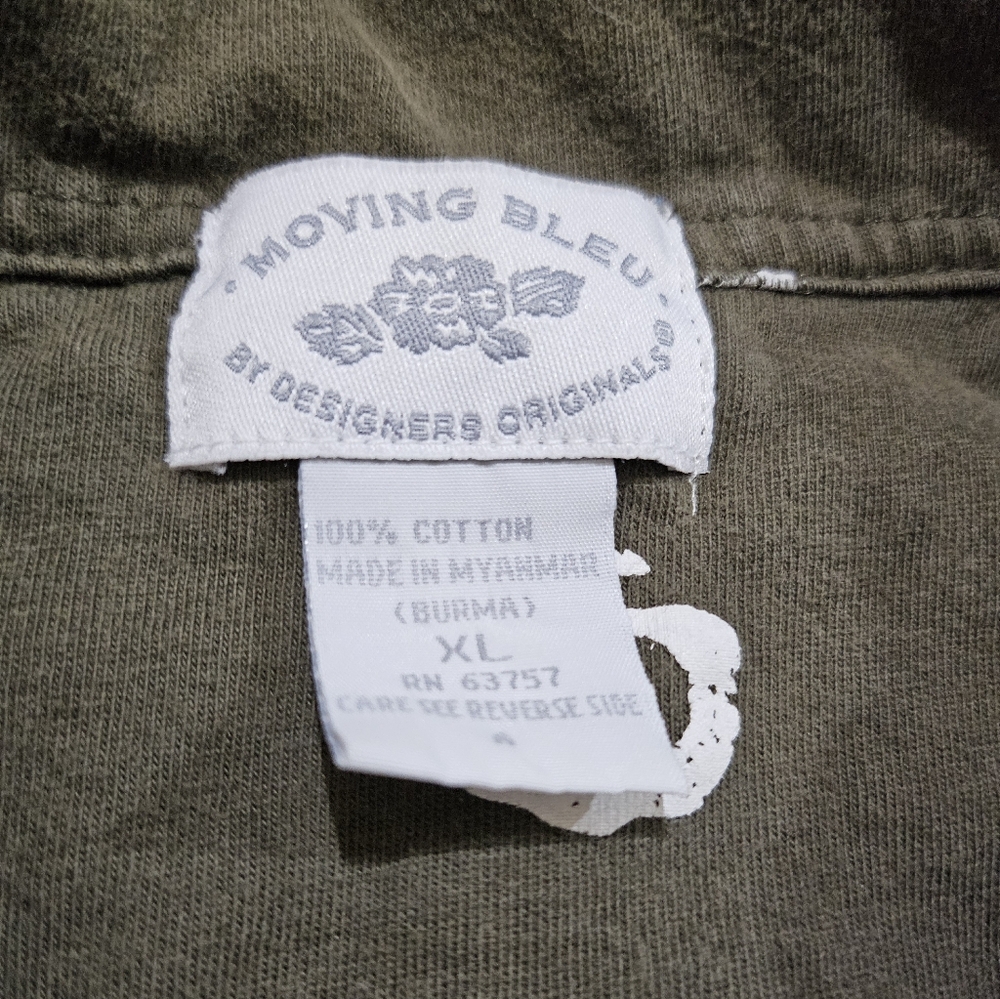 90s Moving Bleu Button Up Top Sz XL - Picture 2 of 6